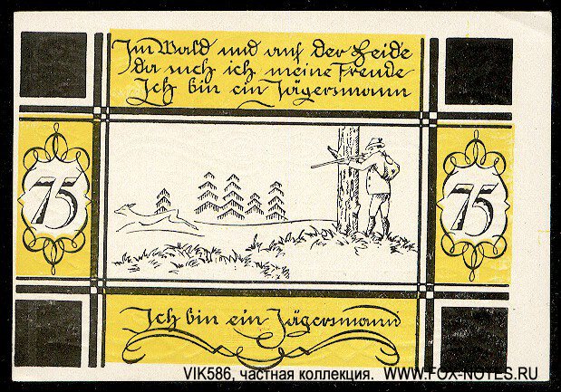 Gemeinde Bilsen. 75 pfennig 1921 notgeld