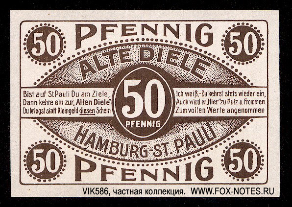 Hamburg Alte Diele 50 pfennig 1921