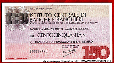 INSTITUTO CENTRALE DI BANCHE E BANCHIERI 150  1977