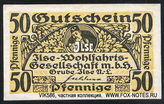 Ilse- Wohlfahrtsgesellschaft m.b.H. 50 Pfennig 1921