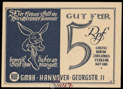 KUF GMBH - Hannover, Georgstr. 11 - 5 Rpf. 1947.