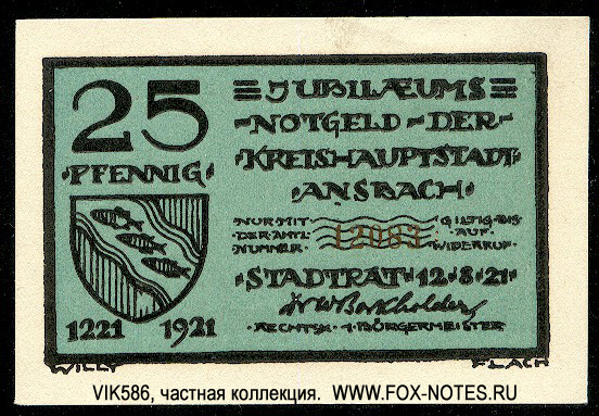 Kreishauptstadt Ansbach 25  1921 