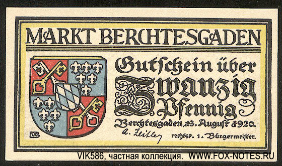 Markt Berchtesgaden 20 Pfennig 1920