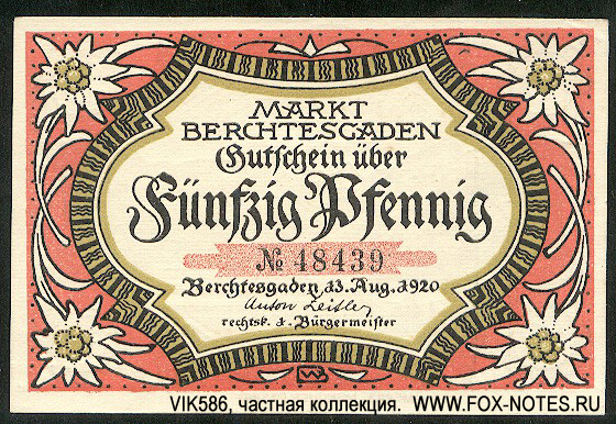 Markt Berchtesgaden 50 Pfennig 1920