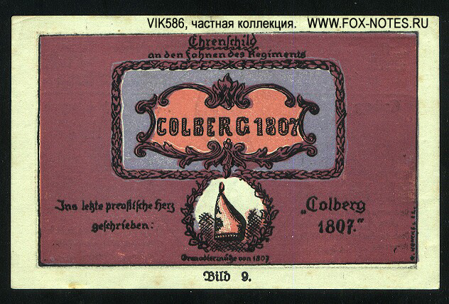 Stargard Gutschein der Kolbergschen Grenadiren. 1 mark ND-30.9.1922 Bild 9