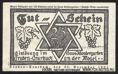 Haus Klostergarten 25 pfennig 1921