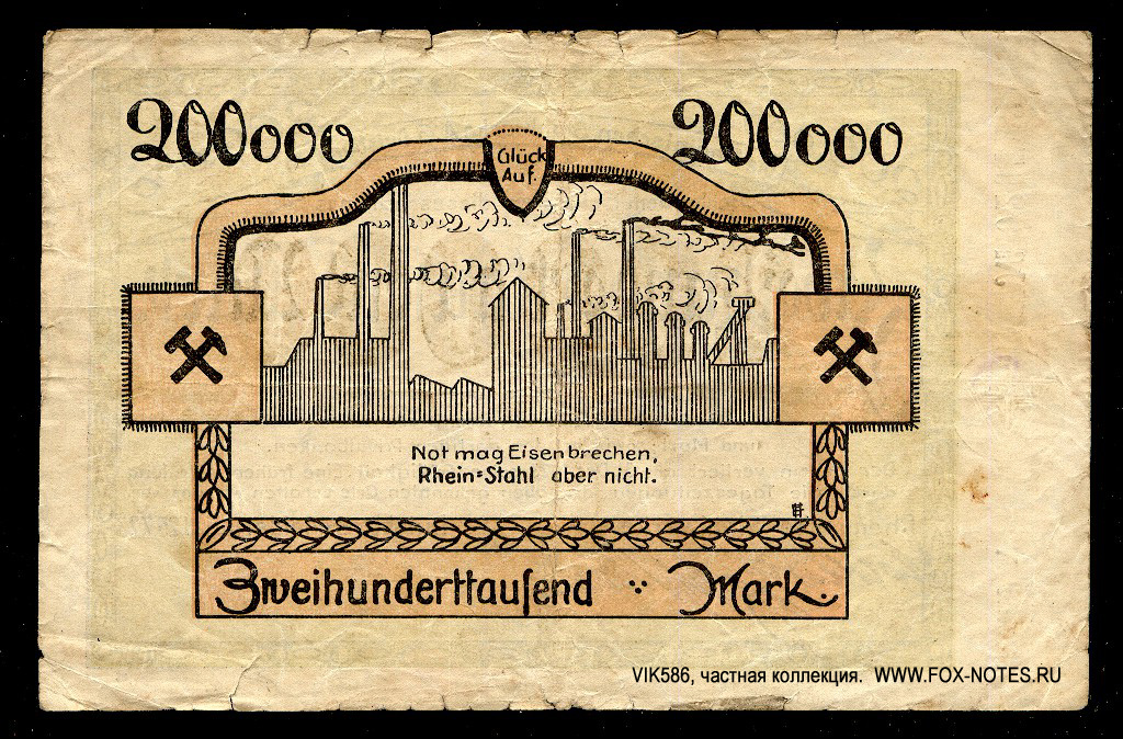 Die Rheinische Stahlwerke A.G. 200000 Mark 1923