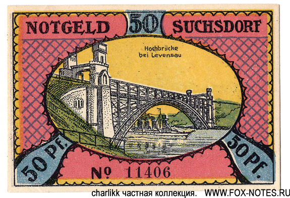 Notgeld Suchsdorf. 50 pfennig. 31. August 1921.