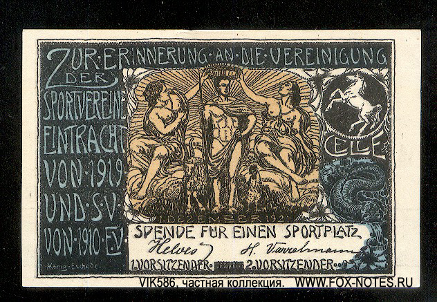 Celle Sportverein Eintracht 25 pfennig 1921 Notgeld