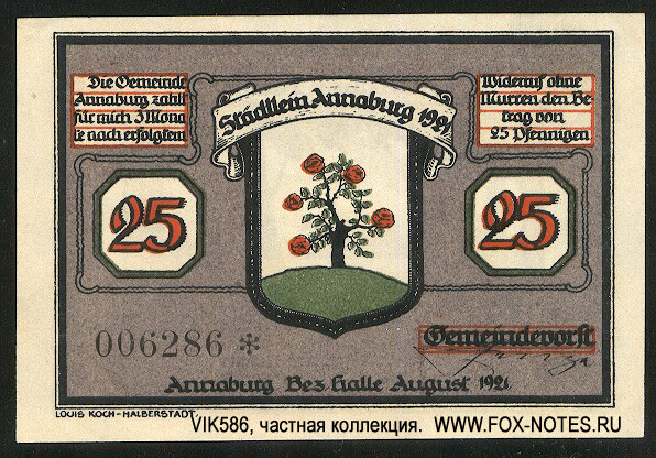 Stadt Annaburg 25 Pfennig 1921
