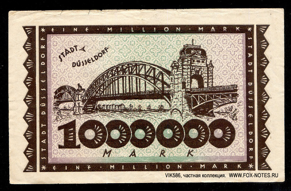Stadt Düsseldorf 1 Million Mark 1923