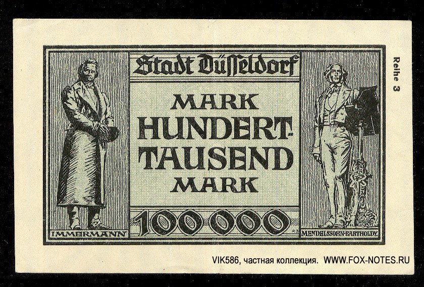 Stadt Düsseldorf 100000 Mark 1923