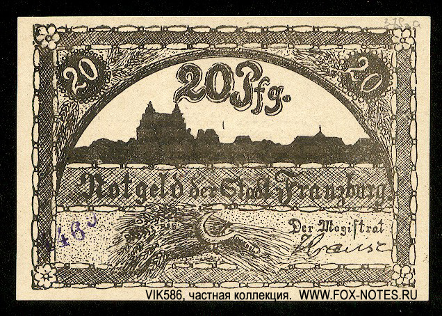 Notgeld der Stadt Franzburg. 20 pfennig 1921.