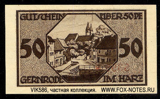 Stadt Gernrode 50 Pfennig 1921 Notgeld