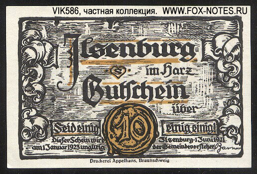 Stadt Ilsenburg 10 Pfennig 1921