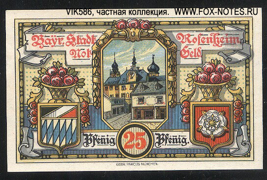 Stadt Rosenheim 25 pfennig 1921 Notgeld