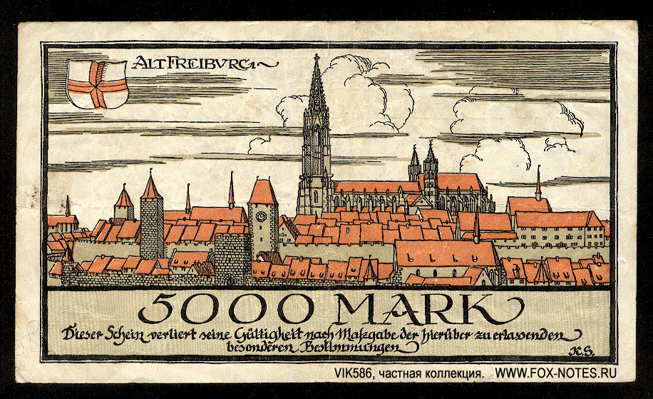 Stadtgemeinde Freiburg im Breisgau 5000 Mark 1923
