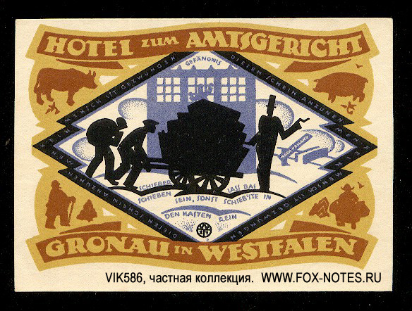 Hotel zum Amtsgericht Gronau in Westfalen 1 Mark 1921
