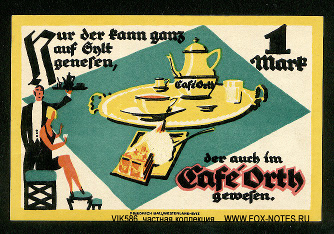Stadt Westerland Cafe Orth 1 Mark 1921