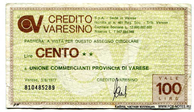 Credito Varesino 100  1977