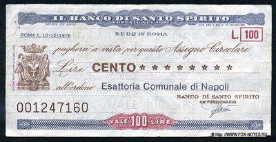 BANCO DI SANTO SPIRITO 100  1976