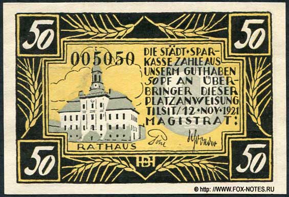 Tilsit  50 Pfennig 1921 Notgeld