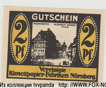 Vereinigte Klosettpapierfabriken Nürnberg 2 Pfennig