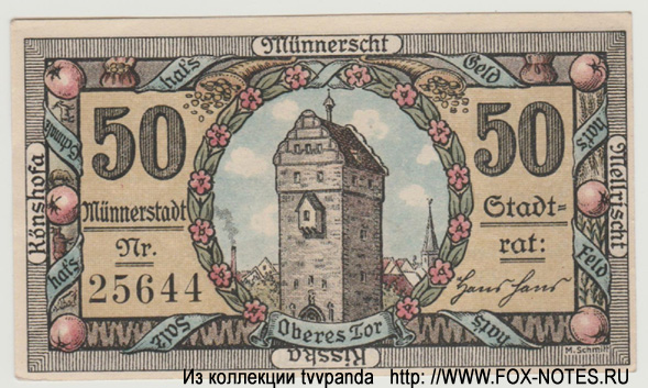 Stadt Münnerstadt 50 Pfennig 1921