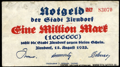 Stadt Zirndorf 1 Million Mark 1923