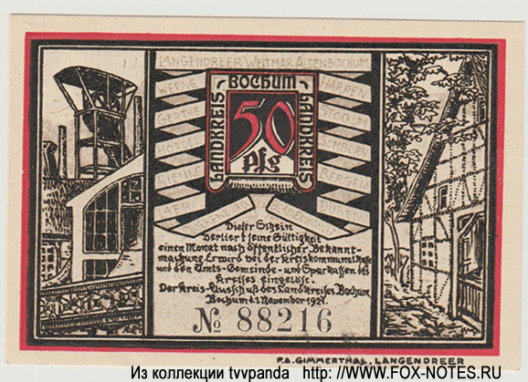 Landkreis Bochum 50 Pfennig 1921