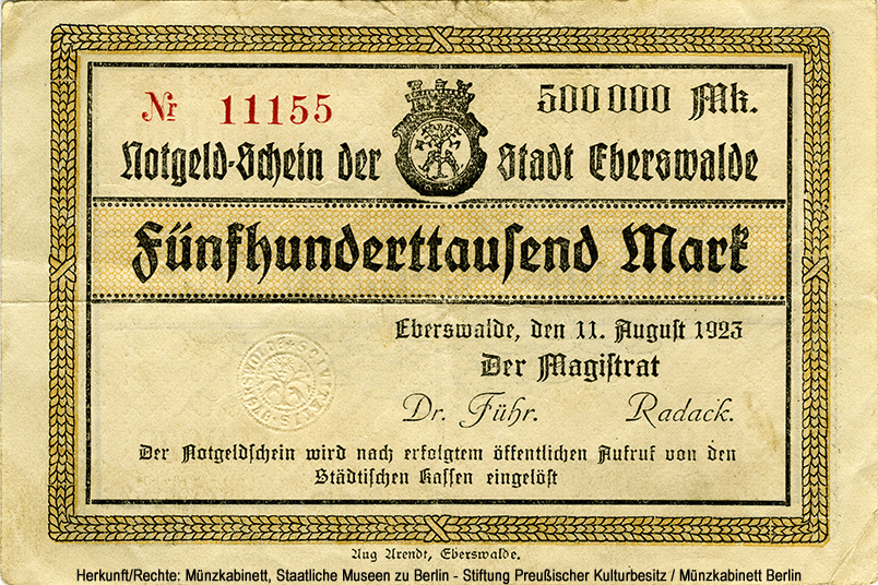 Stadt Eberswalde 500000 Mark 1923