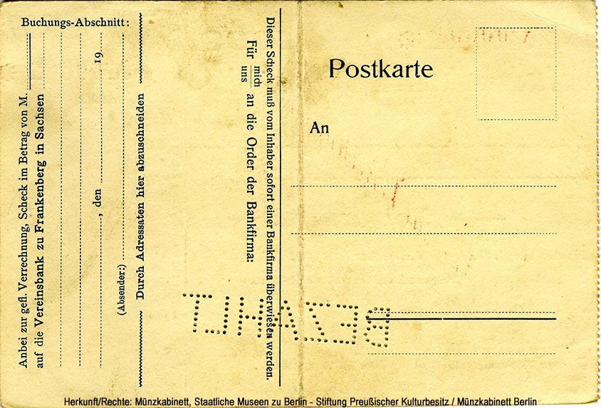 Vereinsbank Frankenberg: 1.000 Mark 1922