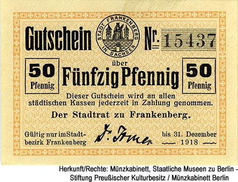 Frankenberg, Stadt: 50 Pfennig 1918