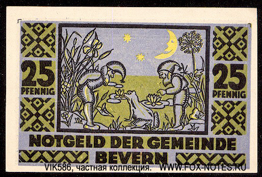 Notgeld der Gemeinde Bevern. 25 Pfennig 1921