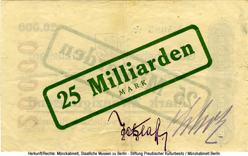 Gewerbebank Strausberg 25 Milliarden Mark 1923