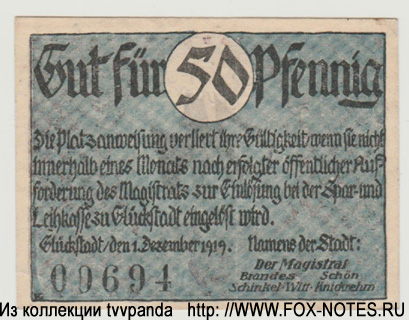 Stadt Glückstadt 50 Pfennig 1919