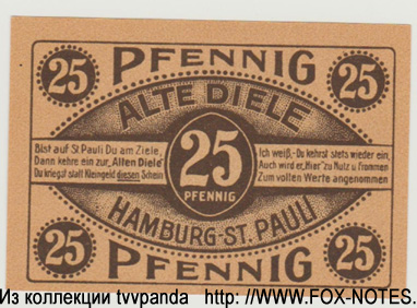 Hamburg Alte Diele  25 Pfennig