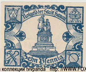 Notgeld der Stadt Hanau. 10 Pfennig. 20. August 1920.