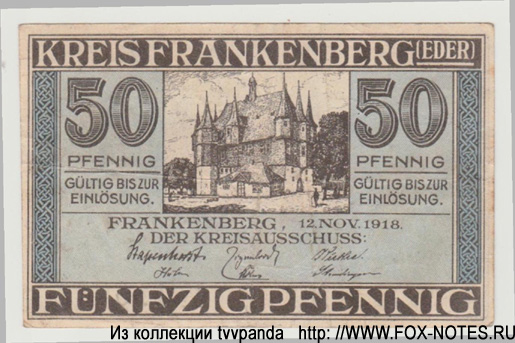 Kreis Frankenberg 50 Pfennig 1918