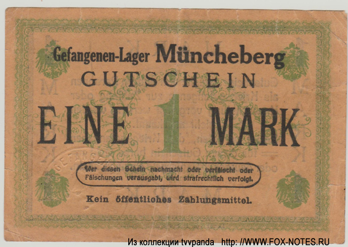 Gefangenen-Lager Müncheberg 1 Mark