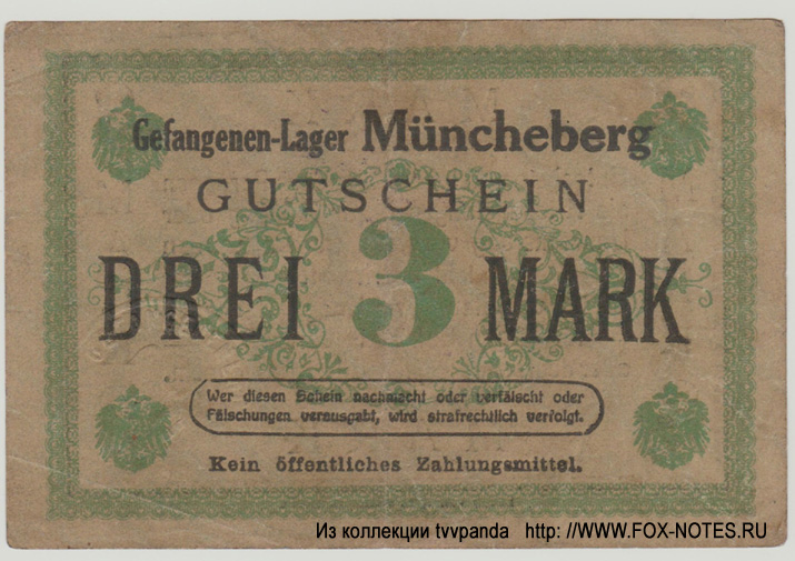 Gefangenen-Lager Müncheberg 3 Mark