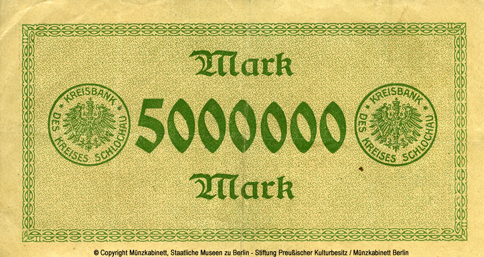 Kreisbank des Kreises Schlochau 5 Millionen Mark 1923