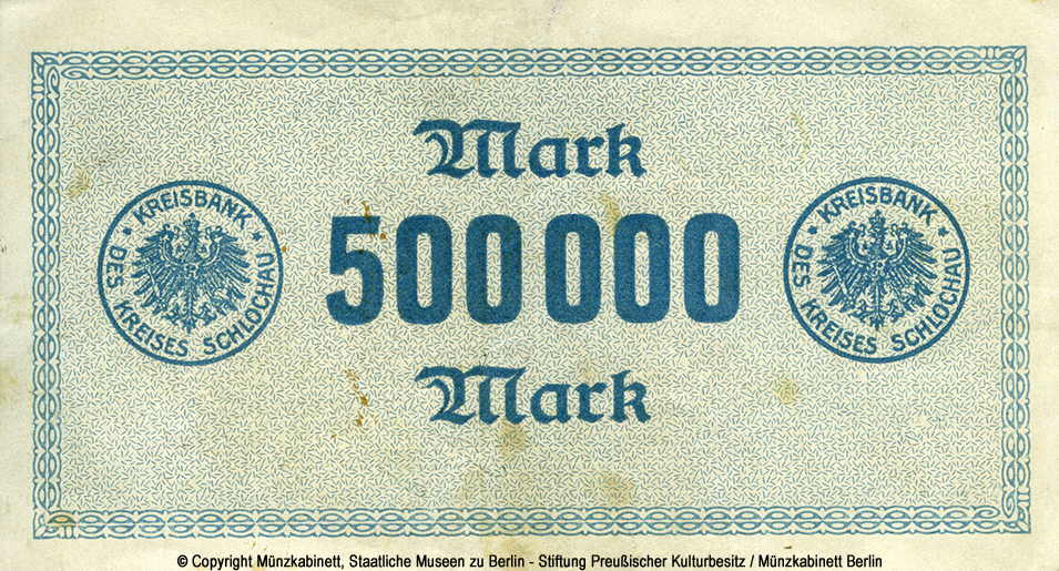 Kreisbank des Kreises Schlochau 500000 Mark 1923