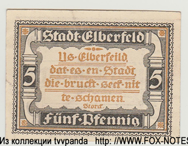 Stadt Elberfeld 5 Pfennig 1920