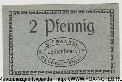 Leinenfabrik S. Fränkel 2 Pfennig