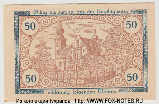Spar- und Darlehnskassenverein E.G.m.u.H., Tichau O. - S. 50 pfennig 1919