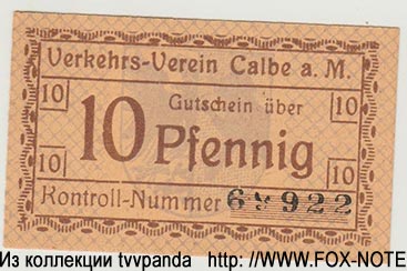 Verkehrsverein auf Mitteldeutsche Privatbank 10 Pfennig