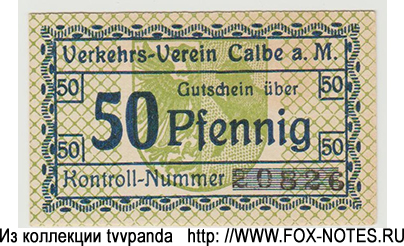 Verkehrsverein Calbe a.d. Milde 50 pfennig 1920