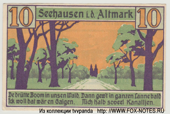 Stadt Seehausen i. A. 10 Pfennig 1921
