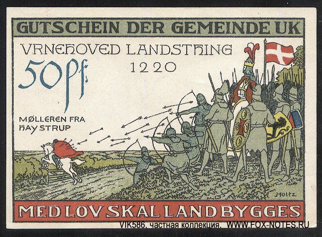 Gutschein der Gemeinde Uk. 50 pfennig 1920
